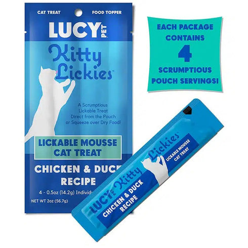 Lucy Pet Kitty Lickies Chicken & Duck Recipe Cat Treats 4Pk - Poudre Pet and Feed Supply