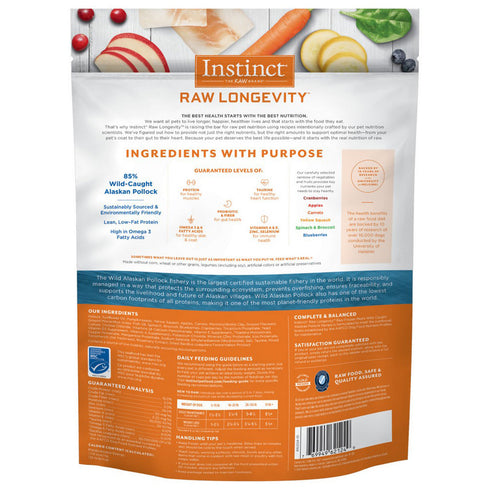 Instinct Pet Food Raw Longevity Frozen Bites Pollock Dog Food 4lb - Poudre Pet and Feed Supply