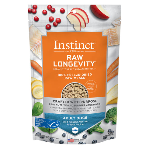 Instinct Pet Food Freeze-Dried Raw Longevity Pollock Dog Food 9.5oz - Poudre Pet and Feed Supply