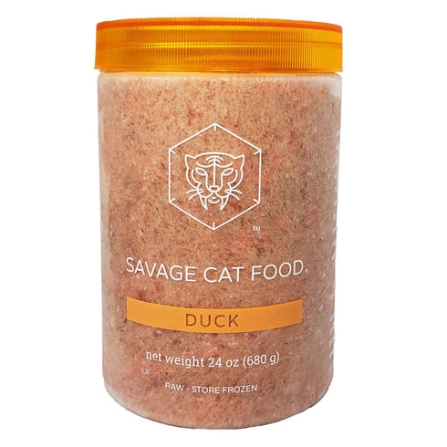 Savage Cat Frozen One Large Duck Tub Cat Food 24oz
