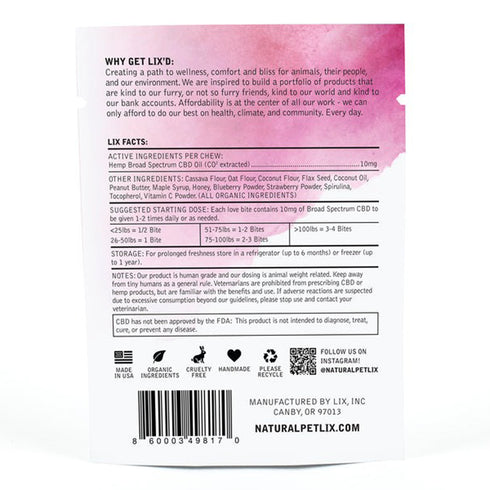 Lix CBD Trial Bites Dog Soft Chews 30mg 3Ct - Poudre Pet and Feed Supply