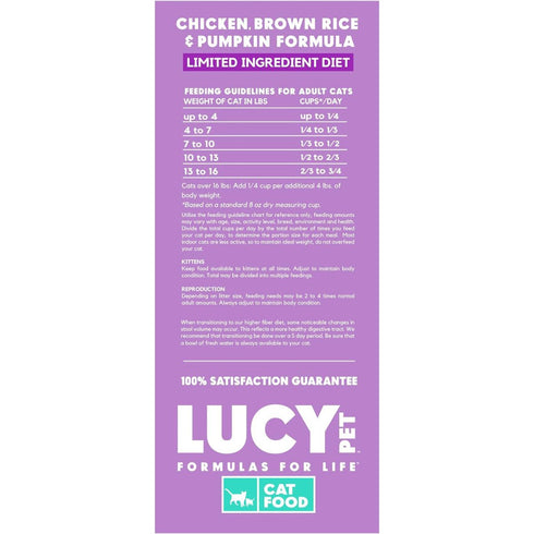 Lucy Pet Chicken Brown Rice & Pumpkin LID Cat Food 4lb - Poudre Pet & Feed Supply 4