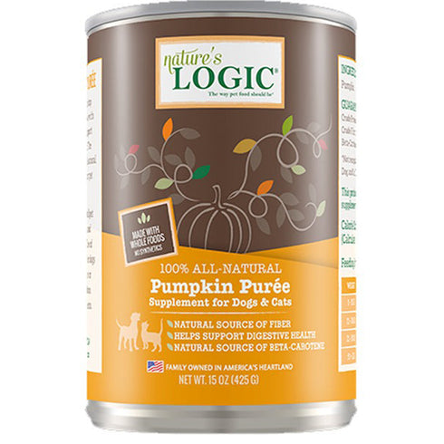 Nature's Logic Pumpkin Puree For Cats & Dogs 15oz - Poudre Pet and Feed Supply