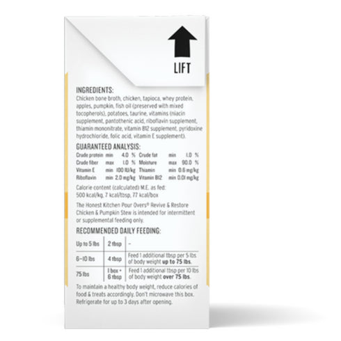 The Honest Kitchen Pour Overs Revive & Restore Chicken Pumpkin Stew Dog Treat 5.5oz - Poudre Pet and Feed Supply