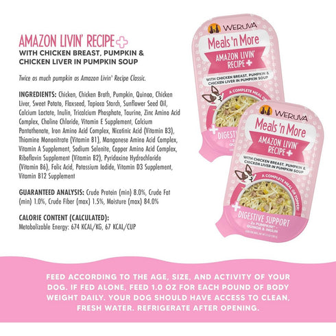 Weruva Meals n More Amazon Livin Chicken Wet Dog Food 3.5oz - Poudre Pet and Feed Supply
