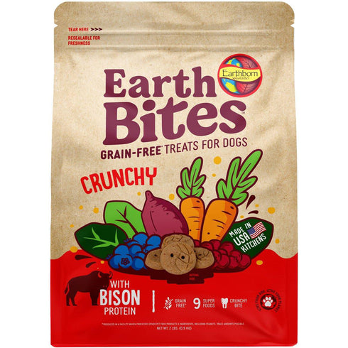 EarthBorn Bison Pumpkin Crunchy Biscuits Dog Treats 2lb - Poudre Pet and Feed Supply
