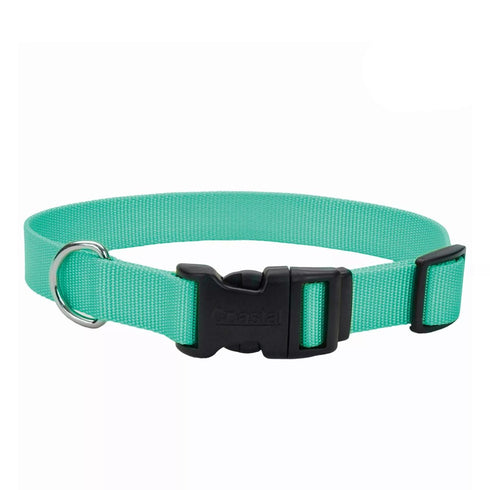 Coastal Adjustable Dog Collar with Plastic Buckle 1" x 18" - 26" Teal poudrefeed.com
