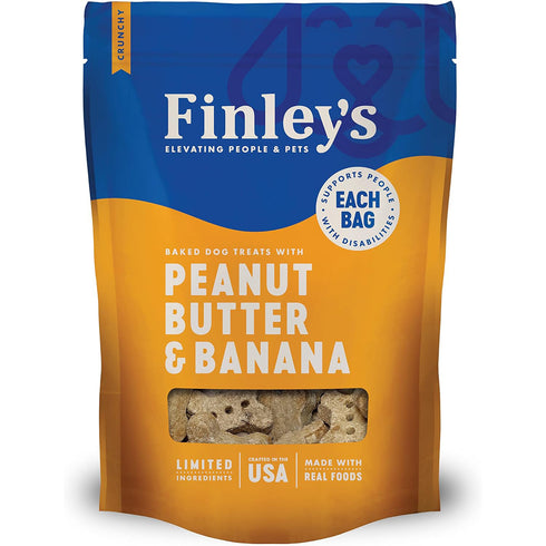 Finley's Peanut Butter Banana Crunchy Biscuits Dog Treats 12oz - Poudre Pet and Feed Supply
