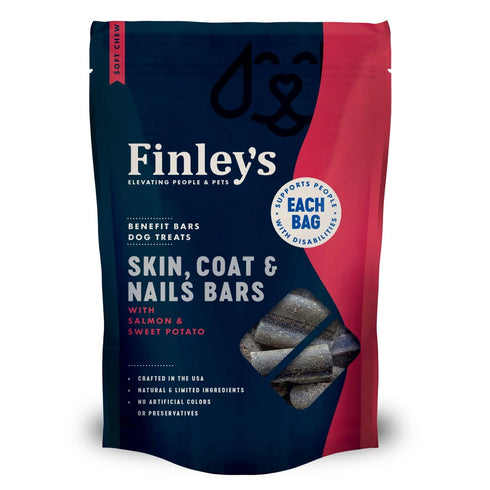 Finley's Skin Coat Nails Soft Chew Benefit Bars Dog Treats 6oz - Poudre Pet and Feed Supply