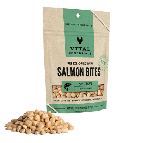 Vital Essentials Freeze-Dried Salmon Bites Cat Treats 1.1 oz - Poudre Pet and Feed Supply