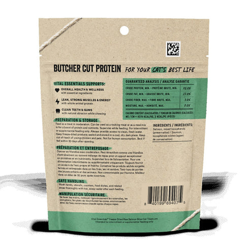 Vital Essentials Freeze-Dried Salmon Bites Cat Treats 1.1 oz - Poudre Pet and Feed Supply