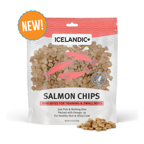 Icelandic+ Salmon Mini Fish Chips Dog Treats 9oz poudrefeed.com
