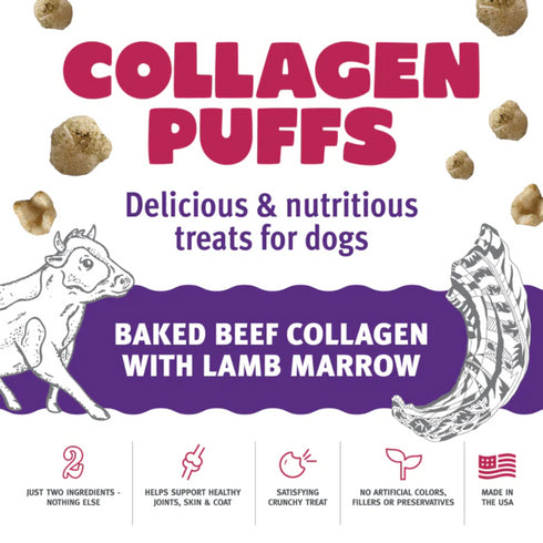 Icelandic+ Beef Collagen Puffs with Lamb Marrow Treats for Dogs 2.5oz poudrefeed.com