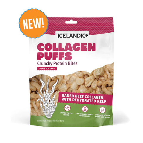 Icelandic+ Beef Collagen Puffs with Kelp Treats for Dogs 2.5oz poudrefeed.com