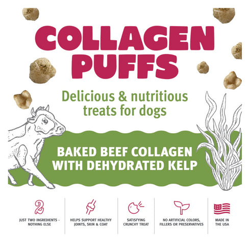 Icelandic+ Beef Collagen Puffs with Kelp Treats for Dogs 2.5oz poudrefeed.com