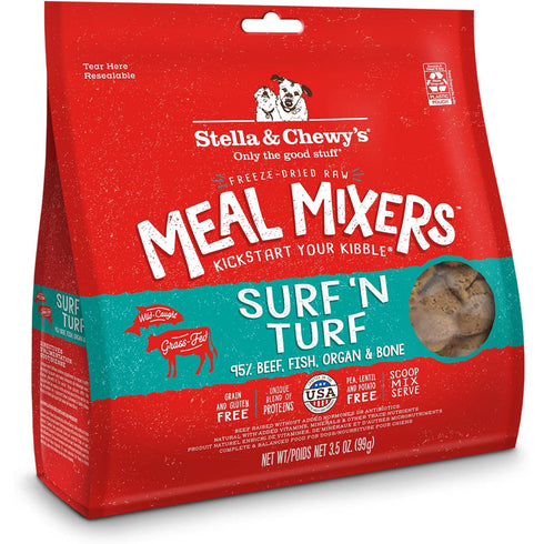 Stella & Chewy's Freeze-Dried Raw Meal Mixers Surf ‘n Turf Dog Food 18oz - Poudre Pet and Feed Supply
