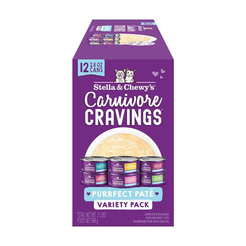 Stella and Chewy's Carnivore Cravings Canned Cat Food Purrfect Pate Variety Pack 2.8oz - Poudre Pet and Feed Supply