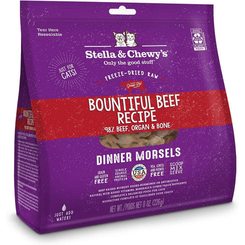 Stella & Chewy's Freeze Dried Raw Beef Dinner Morsels Cat Food 8oz - Poudre Pet and Feed Supply
