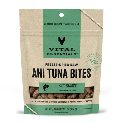 Vital Essentials Freeze-Dried Ahi Tuna Bites Cat Treats 1.1oz - Poudre Pet and Feed Supply