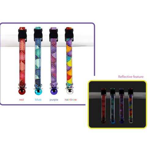 Goli Design Polyester Nami Rainbow Reflective Cat Colar 7.25" - Poudre Pet and Feed Supply