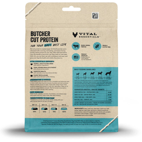 Vital Essentials Freeze-Dried Raw Beef Entree Dog Food Mini Nibs 5.5oz - Poudre Pet and Feed Supply