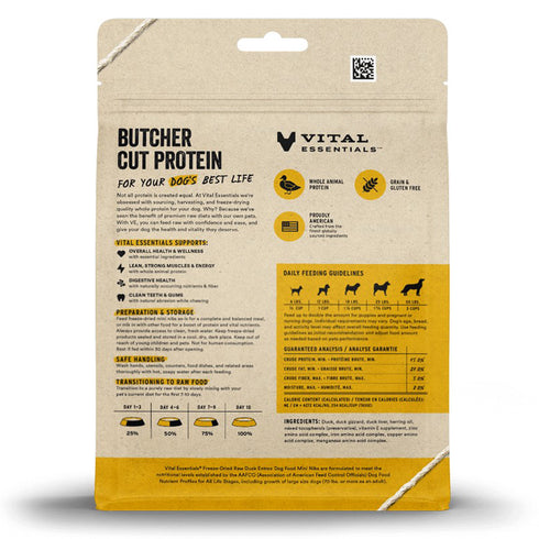 Vital Essentials Freeze-Dried Raw Duck Entree Dog Food Mini Nibs 5.5oz - Poudre Pet and Feed Supply