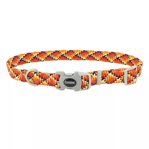 Coastal Pro Active Adjustable Woven Reflective Dog Collar XS Burning Blocks poudrefeed.com