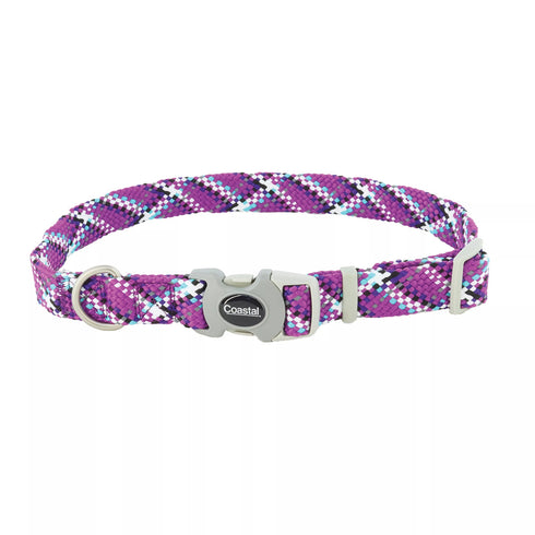 Coastal Pro Active Adjustable Woven Reflective Dog Collar S/M Woven Violet