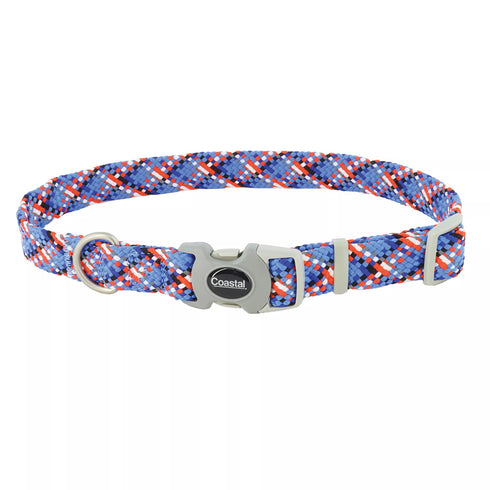Coastal Pro Active Adjustable Woven Reflective Dog Collar L Cobalt Crossed poudrefeed.com