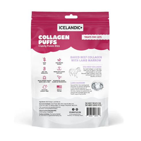 Icelandic+ Beef Collagen Puffs with Marrow Treats for Cats 0.5oz poudrefeed.com