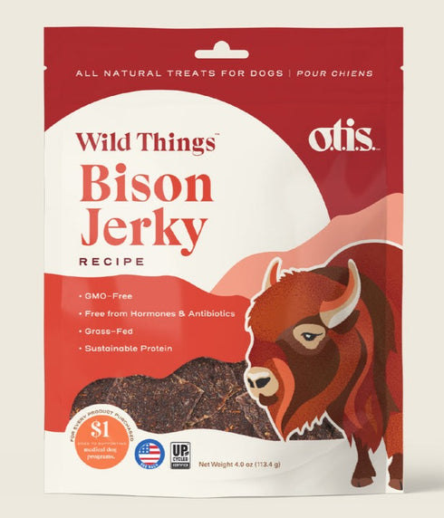 OTIS Wild Things Bison Jerky Dog Treat 4oz - Poudre Pet and Feed Supply