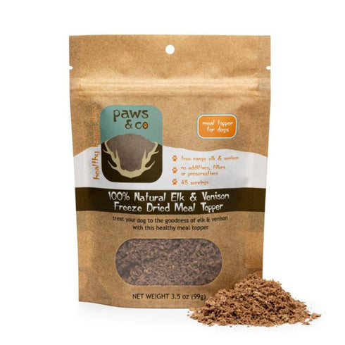 Paws & Co Elk & Venison Freeze Dried Meal Topper Dog Treats 3.5oz - Poudre Pet and Feed Supply