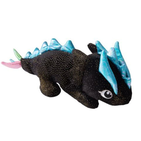 Snugarooz Ice The Dragon Black Push Dog Toy - Poudre Pet and Feed Supply