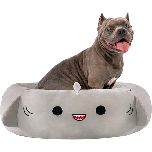 Squishmallows 30-Inch Gordon Shark Pet Bed Gray - Poudre Pet and Feed Supply