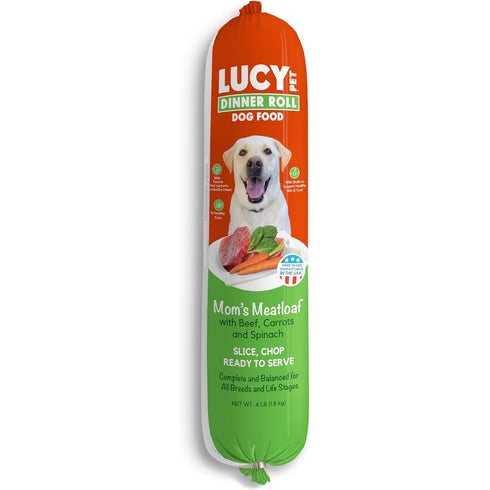Lucy Pet Products Dinner Roll Mom's Meatloaf Beef Dog Food 4lb - Poudre Pet and Feed Supply