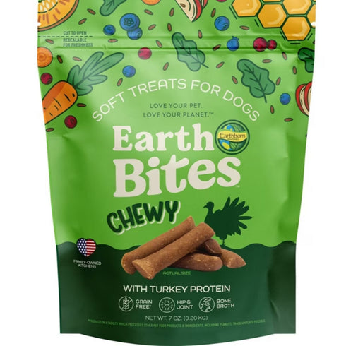 Earthborn Holistic EarthBites Chewy Grain-Free Turkey Bites Dog Treats 7oz - Poudre Pet and Feed Supply