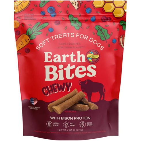 Earthborn Holistic EarthBites Chewy Grain-Free Bison Bites Dog Treats 7oz - Poudre Pet and Feed Supply