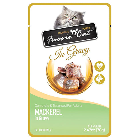 Fussie Cat Mackerel in Gravy Wet Cat Food 2.47oz - Poudre Pet and Feed Supply