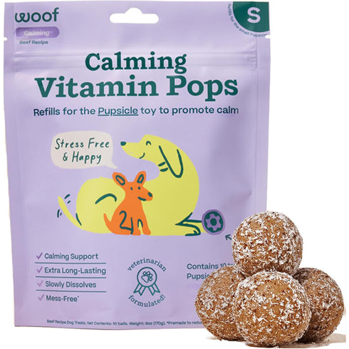 Woof Calming Vitamin Pops Beef Small Dog Treats 6oz - Poudre Pet and Feed Supply