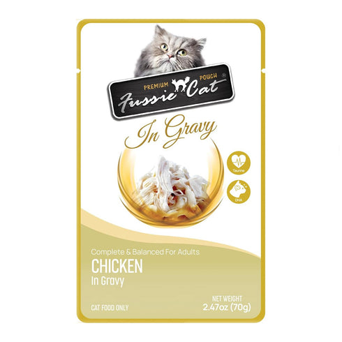 Fussie Cat Chicken in Gravy Pouch Wet Cat Food 2.47oz poudrefeed.com