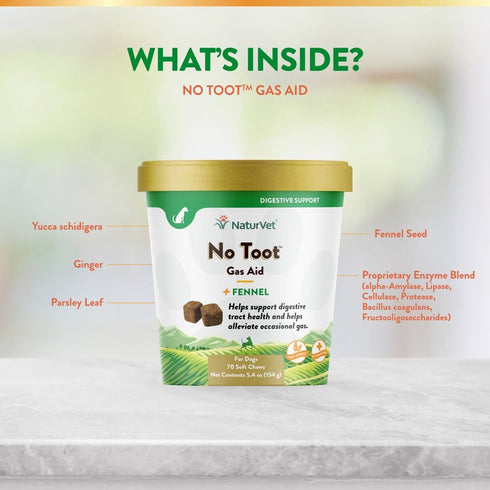 NaturVet No Toot Gas Aid Soft Chews 70Ct - Poudre Pet & Feed Supply 4