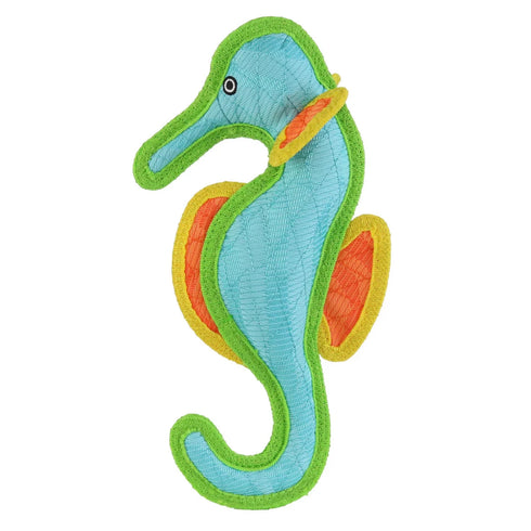 Tuffy's Duraforce Seahorse Tough Blue Dog Toy