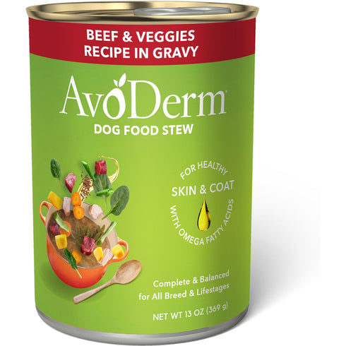 AvoDerm Grain-Free Wet Dog Food - Beef with Vegetables Stew- 13oz Can