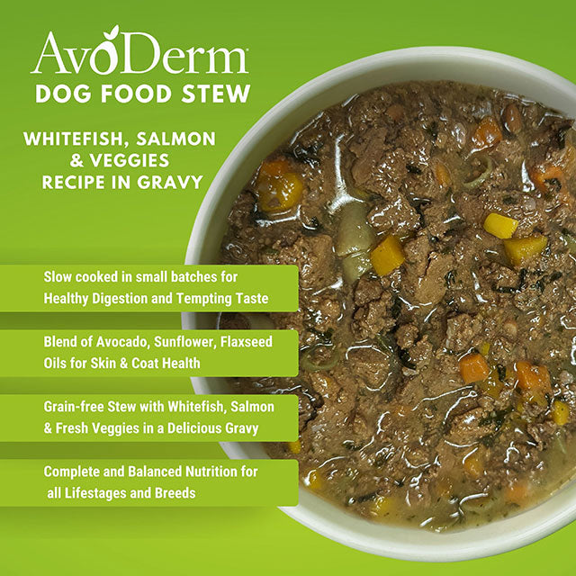 AvoDerm Grain-Free Wet Dog Food Whitefish, Salmon Veggies