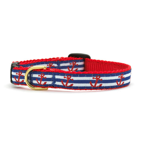 Up Cpuntry Anchors Aweigh Cat Collar Large 8"-12"