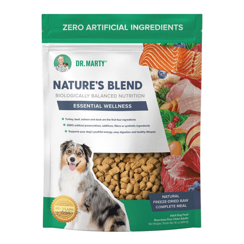 Dr. Marty Nature's Blend Essential Wellness Freeze-Dried Raw Dog Food 80oz Poudre Pet & Feed Supply