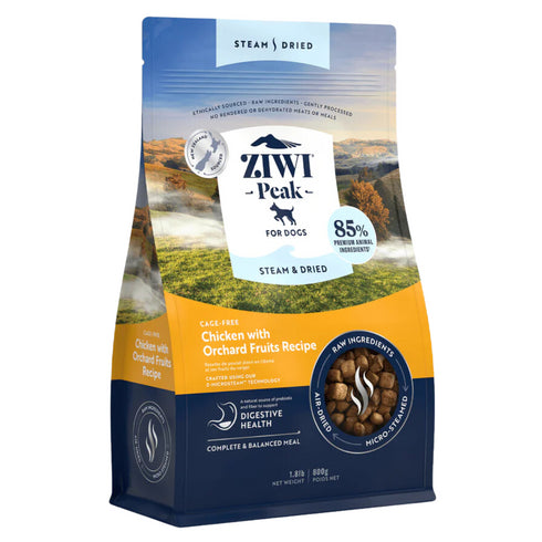 Ziwi Peak Steam-Dried Dog Food - Chicken & Orchard Fruits - 1.8lb Bag