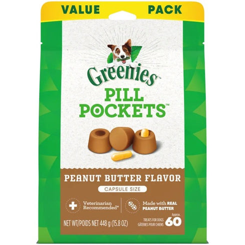 Greenies Peanut Butter Flavored Capsule Pill Pockets 60 Count - Poudre Pet & Feed Supply