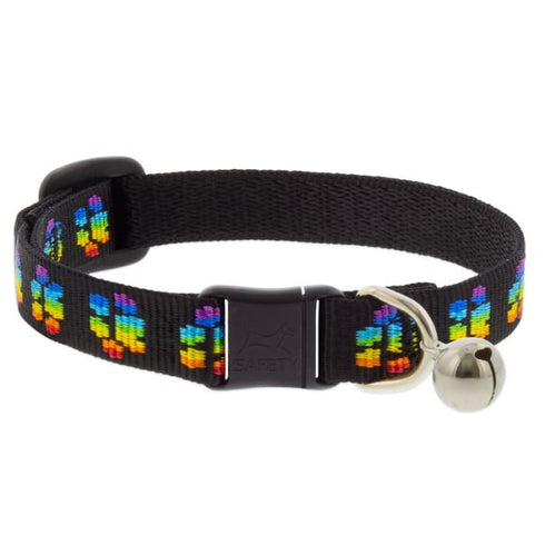 Lupine MicroBatch Safety Cat Collar 1/2" x 8"-12" Peace Paws with Bell - Poudre Pet & Feed Supply