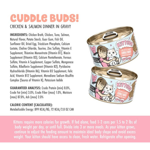 Weruva BFF Kitten Chicken & Salmon Cuddle Buds Wet Cat Food 2.8oz Poudre Pet & Feed Supply 3
